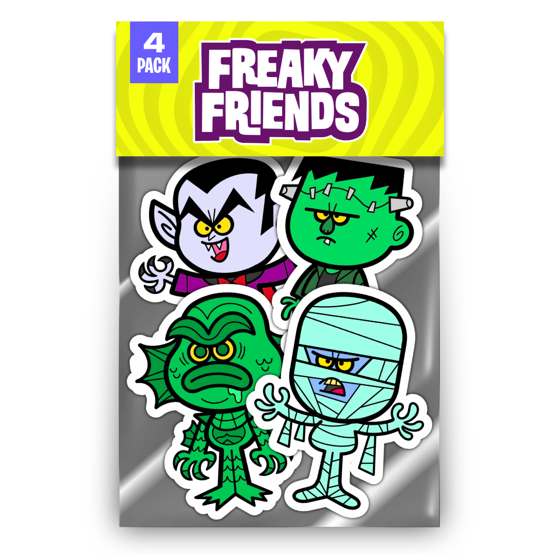 Freaky Friends Sticker Pack. Set #2 - Classic MonstersArt of Sidky Logo