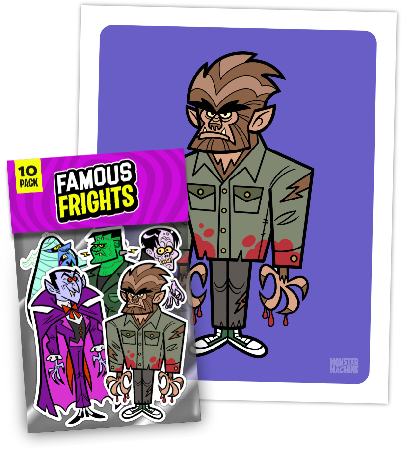 Freaky Friends Sticker Pack. Set #2 - Classic Monsters